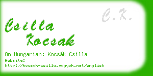csilla kocsak business card