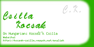 csilla kocsak business card